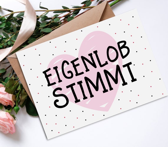 Postkarte Spruch Eigenlob stimmt Postkarte Etsy