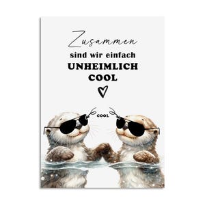Carte postale LOUTRE effrayante COOL Cadeau Petite amie Carte postale Amitié