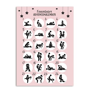 Postkarte Adventskalender KAMASUTRA Weihnachtskalender Postkarte A6 Geschenk Männer