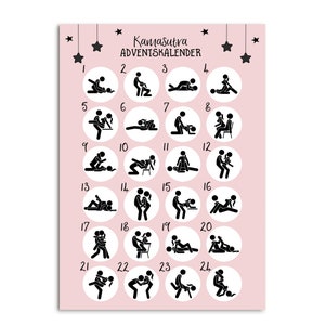 Postcard advent calendar KAMASUTRA Christmas calendar postcard A6 gift men image 1