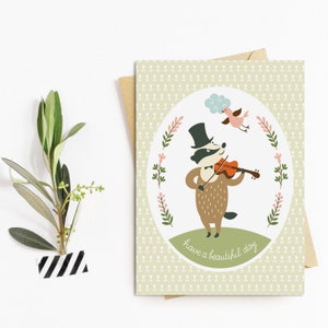 Carte anniversaire blaireau, carte anniversaire, carte postale anniversaire, anniversaire maman, amie anniversaire, idée cadeau, carte postale anniversaire