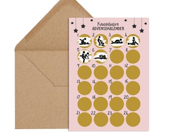 Postcard to scratch Advent calendar Kamasutra incl. 24 SCRATCH STICKERS
