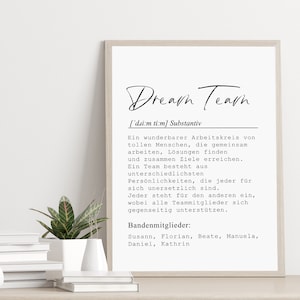Plakat DREAM TEAM spersonalizowany imieniem jako prezent dla pracowników i współpracowników
