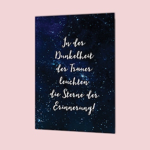 Carte de deuil avec enveloppe « Étoiles », cartes de condoléances, cartes de sympathie, carte de vœux de deuil, cadeau de deuil, carte de deuil, carte de condoléances