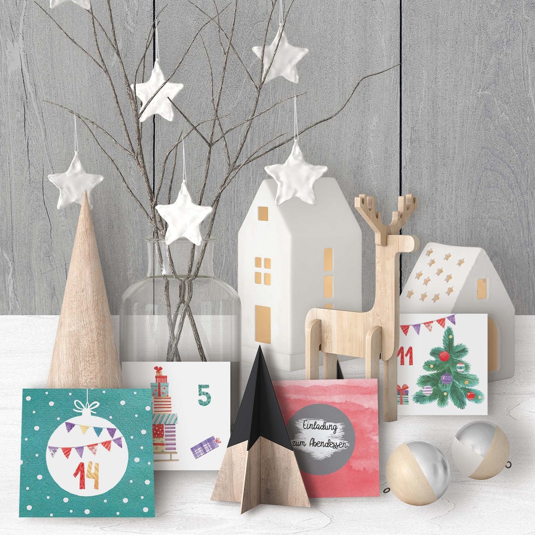 Carte Double Calendrier De L'Avent Format A6