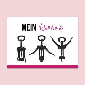 Postkarte MEIN WORKOUT Wein Postkarte Motivationskarte lustig Sprüche Postkarte Wein Geschenk Bild 4