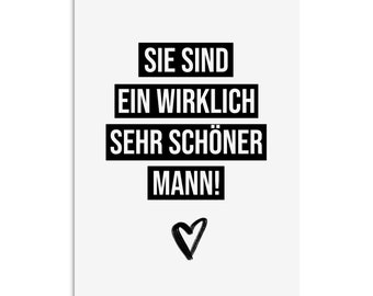 Postkarte sehr SCHÖNER MANN Valentinstag Geschenk Karte Valentinskarte Postkarte Liebe