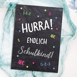 Schulanfang Glückwunschkarte, Postkarte Schulanfang, Einschulung Postkarte, Grußkarte Schulanfang, Schulanfang Geschenk, Schulanfang Deko Bild 3