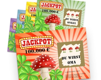 Schwangerschaft verkünden mit GLÜCKSLOS zum Rubbeln Rubbellos Schwangerschaft