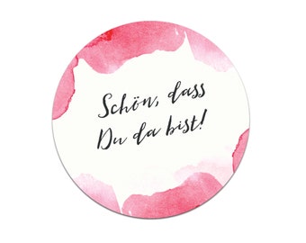 50 Stickers Watercolor "It's nice that you're here"
