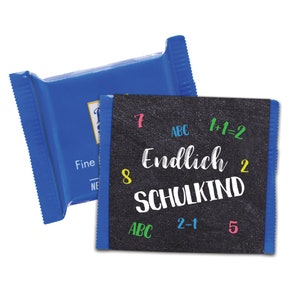 50 x Banderole für Schokotafeln SCHULANFANG, Einschulung Deko