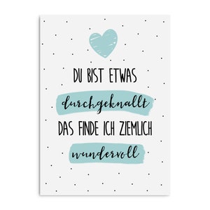 Postkarte WUNDERBAR DURCHGEKNALLT Postkarte Sprüche für Freunde Bild 3