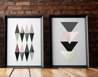 Design poster set of 2 din A3, Tangram poster