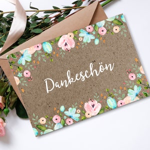 Postkarte Dankeschön, Danke Grußkarte, Karte Danke, Dankeskarte Hochzeit, Danke Geschenk, Danke Postkarte, Danksagung Hochzeit, dankeschön Bild 1