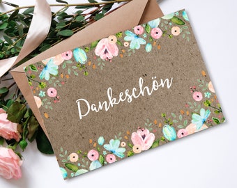Postkarte "Dankeschön", Danke Grußkarte, Karte Danke, Dankeskarte Hochzeit, Danke Geschenk, Danke Postkarte, Danksagung Hochzeit, dankeschön