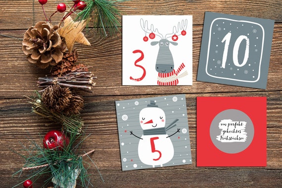 30 buste di carta+15 biglietto natalizio per creazioni personalizzate calendari dell/’Avvento minuteria regali per gli ospiti da riempire ad es Set per i fai da te