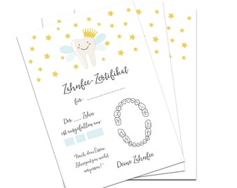 Zahnfee Zertifikat 20 Stück, Zahnfee Geschenk, Zahnfee Brief, Urkunde Zahnfee, Zahnfee Karte, Zähne putzen Kinder, Zahnfee Set