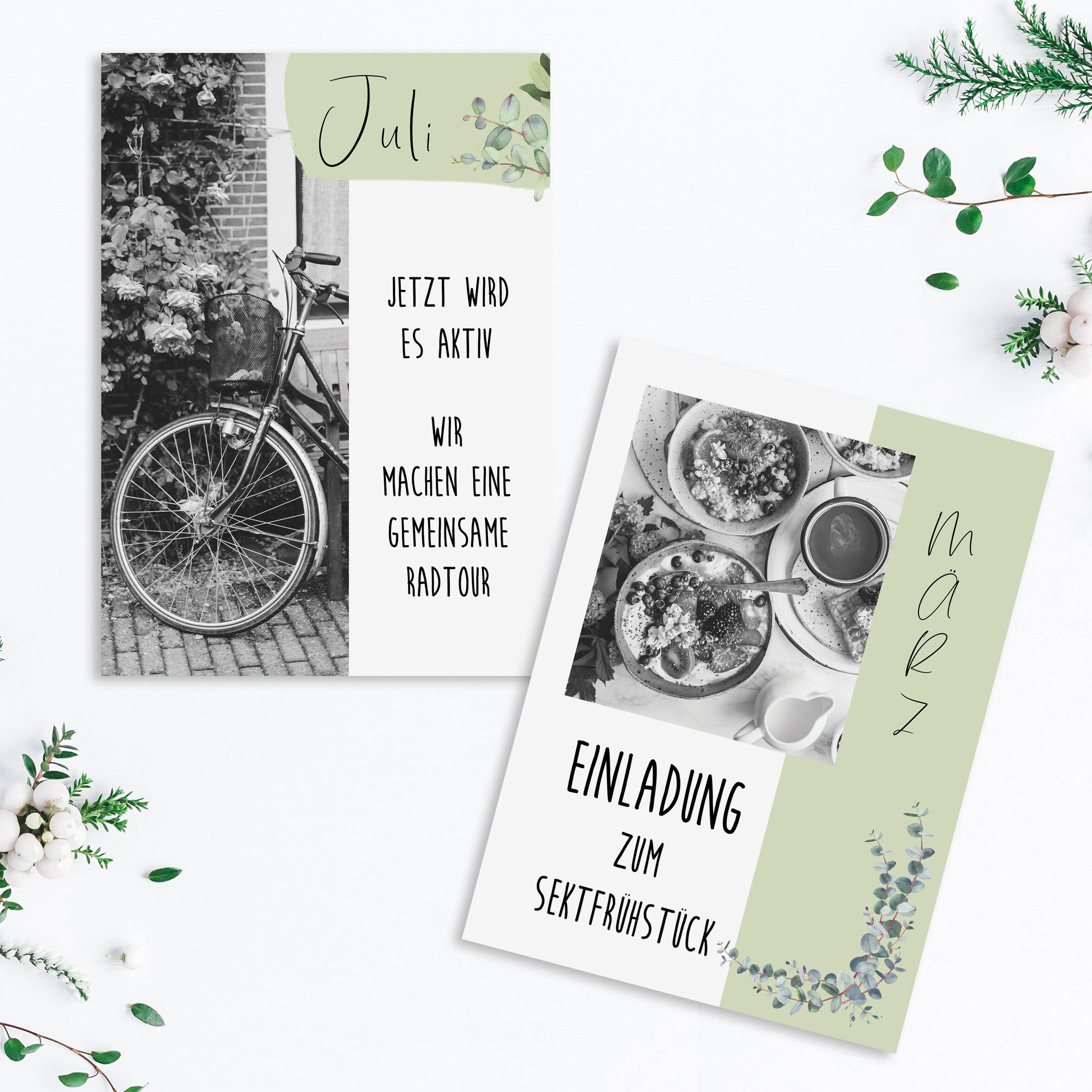 Wedding Game 12 Months Postcard Game Wedding Eucalyptus