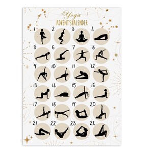 Postkarte zum RUBBELN Adventskalender YOGA HELL Weihnachtskalender Postkarte A6 Yoga Geschenk Bild 3