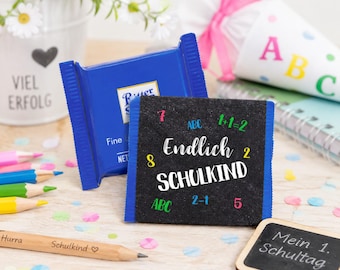50 x banderole for chocolate bars SCHOOL BEGINNING, school enrollment decoration