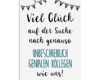 Postcard job change gift colleagues farewell card