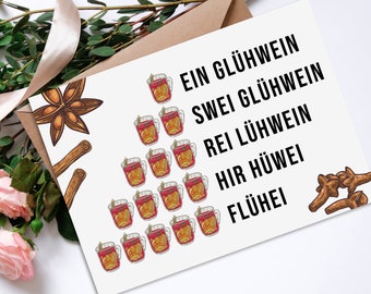 Christmas card Mulled Wine Christmas card funny