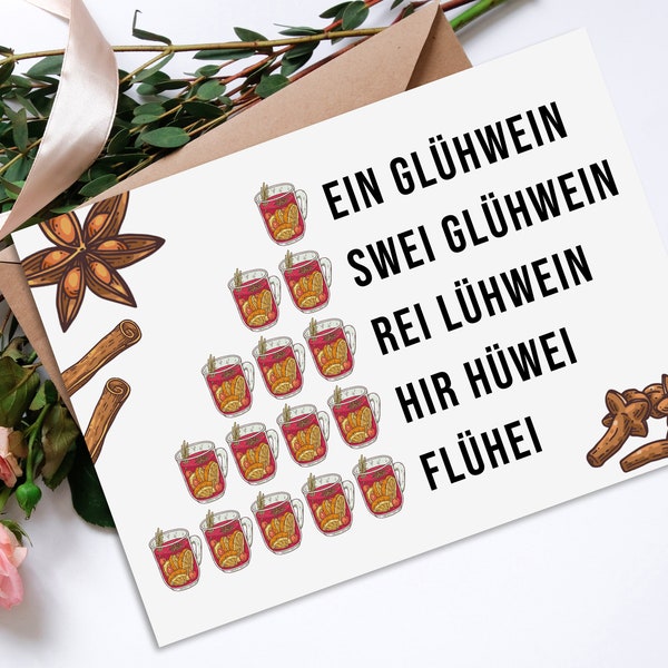 Weihnachtskarte GLÜHWEIN Weihnachtskarte lustig