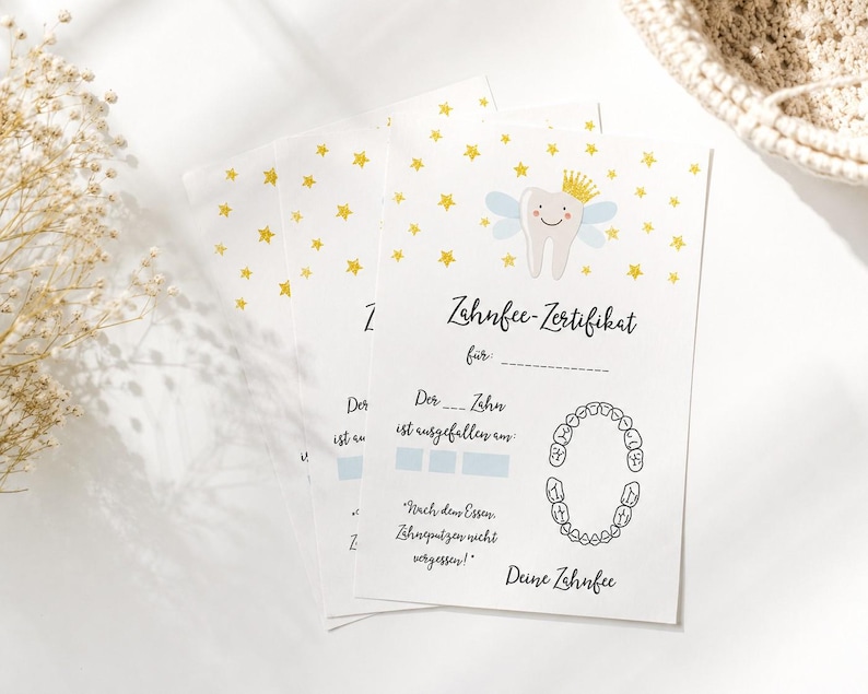 Tooth Fairy Certificate 20 pieces, Tooth Fairy Gift, Tooth Fairy Letter, Tooth Fairy Certificate, Tooth Fairy Card, Brushing Teeth Children, Tooth Fairy Set image 4