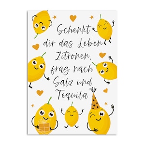 Postal limón tequila regalo noche chicas