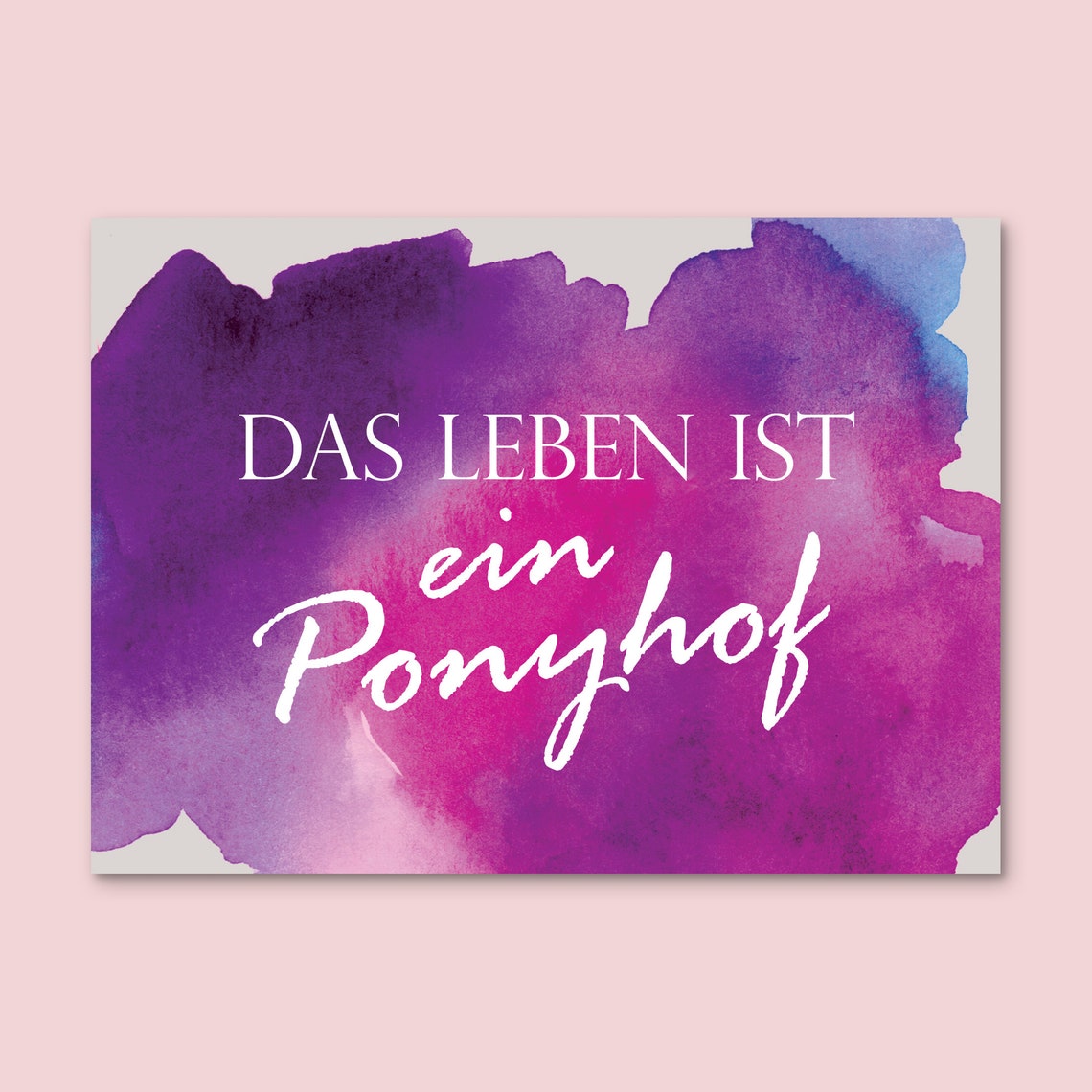 Postkarte Spruch Das Leben ist ein Ponyhof Etsy
