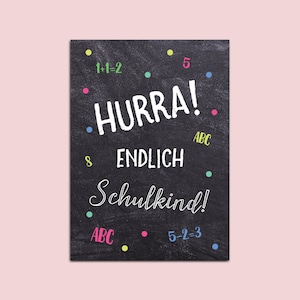 Schulanfang Glückwunschkarte, Postkarte Schulanfang, Einschulung Postkarte, Grußkarte Schulanfang, Schulanfang Geschenk, Schulanfang Deko Bild 4