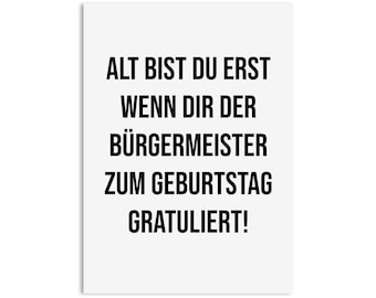 Birthday card MAYOR funny postcard birthday card