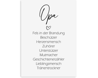 Postkarte SYNONYME Opa Geschenk Schwangerschaft verkünden Karte