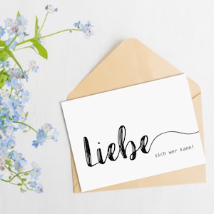 Postkarte "Liebe sich wer kann" Postkarte SPRÜCHE Postkarte Liebe