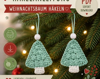 Crochet pattern for Christmas tree, crochet Christmas decorations (ebook/PDF)
