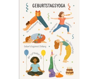 Postcard BIRTHDAY YOGA saying funny gift friends birthday card