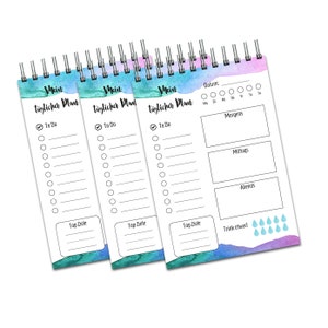 3 Daily Planner To Do Lists 50 Sheets Ring Binder Binding TOP, 3 To Do Blocks