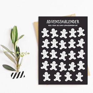 Postkarte Adventskalender LEBKUCHENMÄNNER Weihnachtskalender Postkarte A6