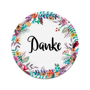 50 Sticker Danke, Vielen Dank Aufkleber Dankeschön Etiketten Bild 1