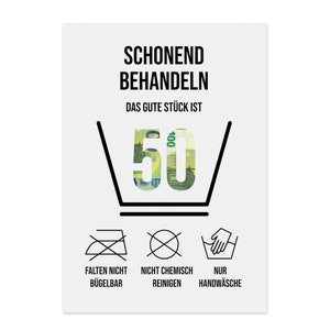 Poster GELDGESCHENK Geburtstag 50 Waschanleitung DOWNLOAD Bild 3