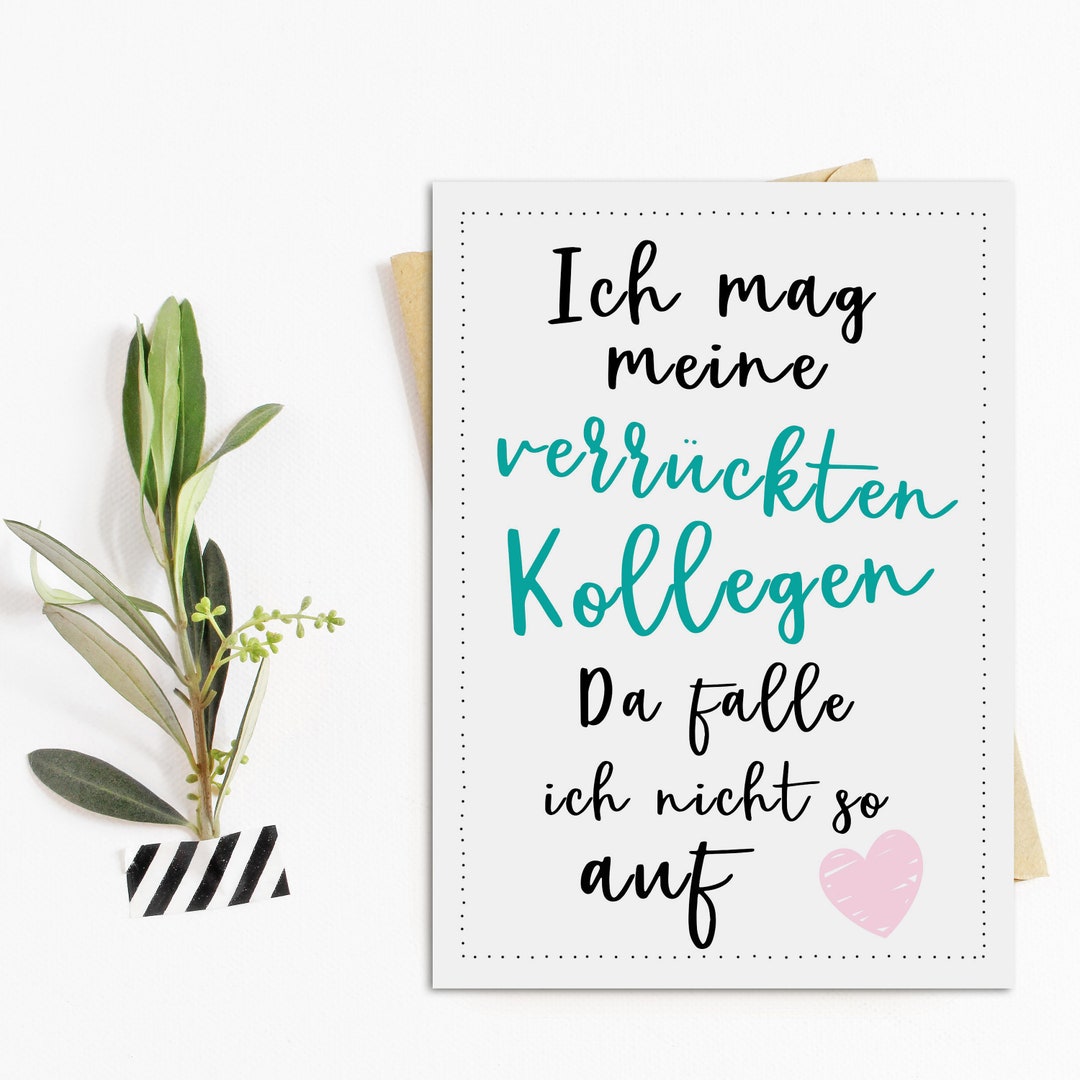 Postkarte Verrückte KOLLEGEN Geschenk Kollege Grußkarte Kollegin Etsy.de