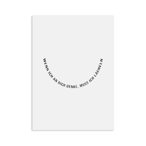 Carte postale Quand je pense à toi, je dois SOURIRE Cadeau carte postale petite amie Tu es géniale