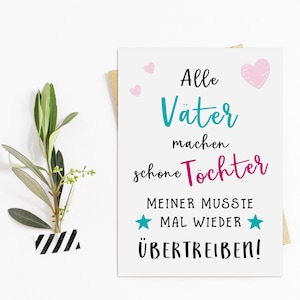 Vatertagskarte Postkarte Vatertag SCHÖNE TÖCHTER Vatertag Karte, Vatertag Geschenk, Vatertag Geschenkideen Bild 1