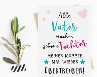 Vatertagskarte Postkarte Vatertag SCHÖNE TÖCHTER Vatertag Karte, Vatertag Geschenk, Vatertag Geschenkideen