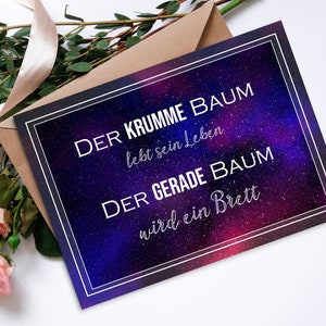 Ansichtkaart met KRUMMER BOOM ansichtkaart motivatie