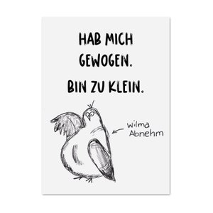 Postkarte WILMA ABNEHM lustige Sprüche Karte