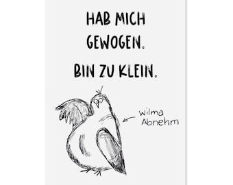 Postcard WILMA ABNEHM funny sayings card