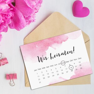 Biglietti Save the Date "Calendario di nozze ad acquerello" 50 biglietti Invito a nozze Biglietti d'invito Gratta e vinci