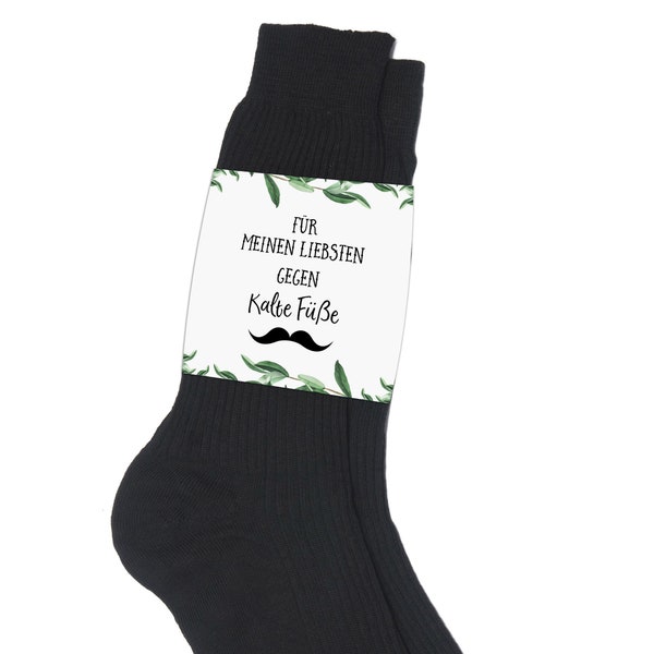 Socken Banderole für den Bräutigam "Gegen kalte Füße" Hochzeit Geschenk inkl. 2 Klebepunkte