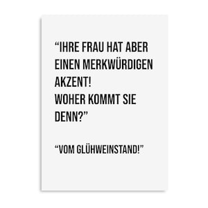 Weihnachtskarte MERKWÜRDIGER AKZENT - GLÜHWEINSTAND Postkarte Weihnachten lustig